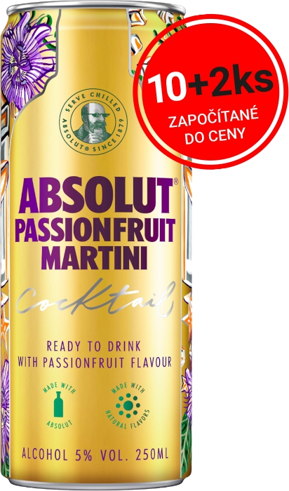 Absolut Passionfruit Martini 5% 0,25 L plech (Z)
