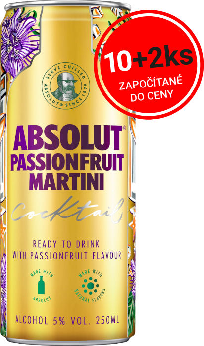 Absolut Passionfruit Martini 5% 0,25 L plech (Z)