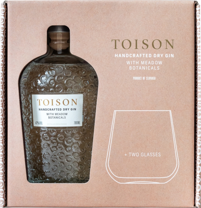 Toison Gin 47% 0,70 L + 2 poháre