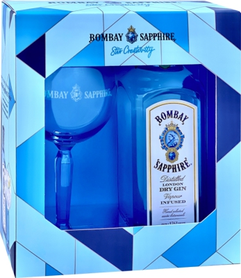 Bombay Sapphire 40% 0,70 L + Pohár