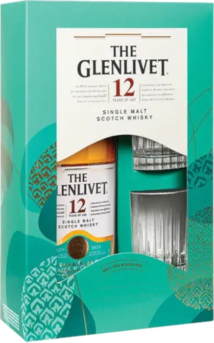 Glenlivet 12YO 40% 0,70 L + 2 poháre