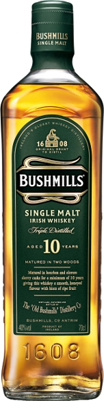 Bushmills 10YO 40% 0,70 L Tuba