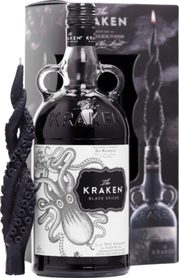 Kraken Black Spiced Rum 40% 1,00 L + Sviečka