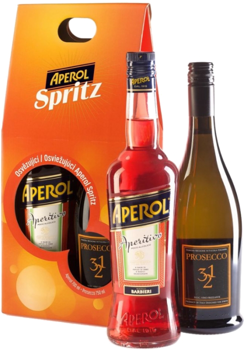 Aperol 11% 0,70 L + Saccheto Prosecco 321 0,75 L
