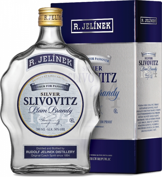 Slivovitz Kosher Silver budík 50% 0,70 L