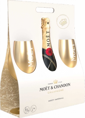 Moet & Chandon Brut Impérial 12% 0,75 L + 2 zlaté poháre